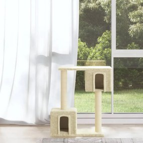 vidaXL Árvore para gatos c/ postes arranhadores sisal 60 cm cor creme