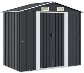47028 vidaXL Abrigo de jardim 204x132x186 cm aço antracite