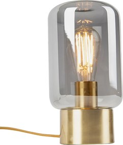 Candeeiro de mesa design em latão com vidro fumê - Bliss Cute