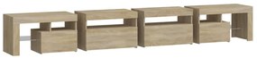 Móvel de TV com luzes LED 260x36,5x40 cm carvalho sonoma
