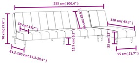 2 pcs conjunto de sofás veludo cinzento-claro