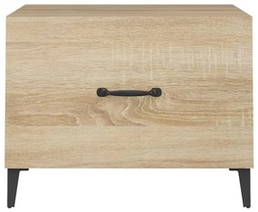 Mesas de centro com pernas de metal 2 pcs 50x50x40 cm sonoma