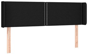 Cabeceira de cama c/ luzes LED tecido 147x16x78/88 cm preto