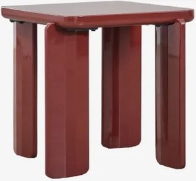 Mesa Auxiliar Quadrada 50x50 Cm Em Mdf Genebra Vinho Tinto - Sklum