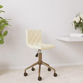 vidaXL Cadeira de jantar giratória veludo cor creme