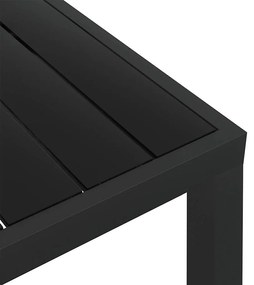Mesa de jardim em alumínio e WPC 80x80x74 cm preto