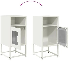 Mesa de cabeceira 36x39x78 cm aço laminado a frio branco