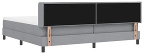 Cama Box com Colchão - Cinza Claro - 200 x 200 cm - Tecido