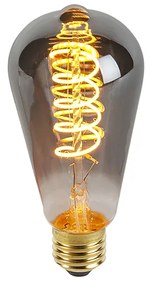 E27 regulável LED lâmpada de filamento trançado fumaça ST64 4W 136 lm 1800K