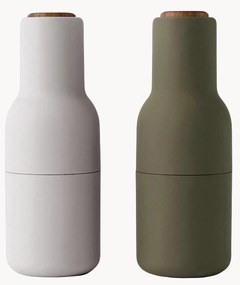 Moinhos de sal e pimenta com tampa em madeira de nogueira Bottle Grinder, conjunto de 2