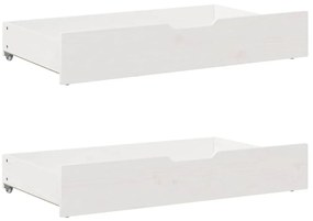 Gavetas para cama 2 pcs 95x55x17 cm pinho maciço branco