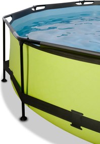 Piscina redonda Lime ø360x76cm com bomba de filtragem e cobertura - Verde
