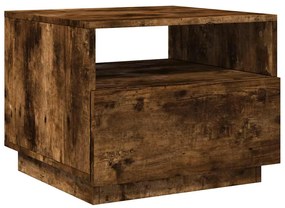 Mesa de centro com luzes LED 50x49x40 cm carvalho fumado