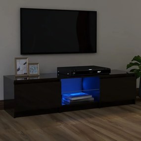 Móvel de TV com luzes LED 120x30x35,5 cm cinzento brilhante