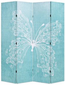 Biombo dobrável com estampa de borboleta azul 160x170 cm