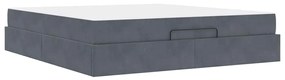 Estrutura da Cama Outros Cinzento escuro 180 x 200 cm Veludo