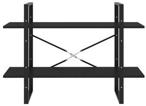 Estante com 2 prateleiras 100x30x70 cm derivados madeira preto