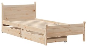 Cama sem colchão 75x190 cm madeira de pinho maciça