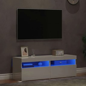 Móveis de TV com luzes LED 2 pcs 60x35x40 cm branco brilhante