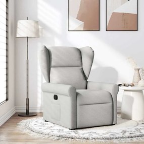 vidaXL Cadeira reclinável tecido cinzento nuvem