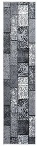 vidaXL Passadeira c/ padrão de blocos 80x450 cm polipropileno cinzento