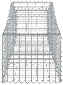 Cestos gabião arqueados 11pcs 200x50x40/60 cm ferro galvanizado