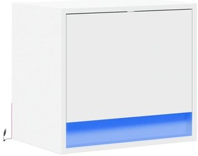 Mesa de cabeceira de parede com luzes LED branco