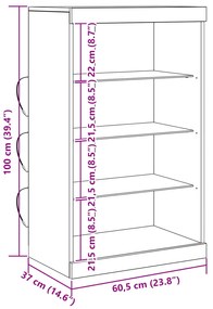 Sideboard vidaXL com luzes LED Carvalho Artesanal 60,5x37x100 cm