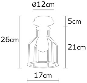 Candeeiro de Teto Alacati – Preto – 17 cm x 26 cm