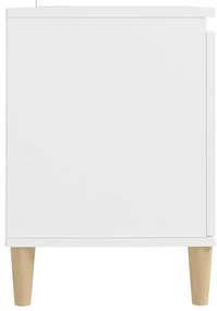 Móvel de TV c/ pernas de madeira maciça 103,5x35x50 cm branco