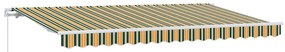 Toldo Retrátil Manual Verde e Amarelo e Branco