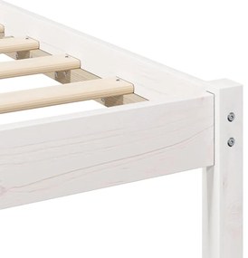 Estrutura da Cama Branco 140 x 190 cm Madeira de Pinheiro