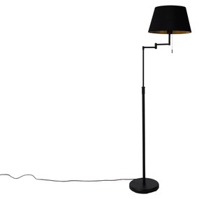 LED Candeeiro de pé inteligente preto com abajur preto incl. Wifi A60 - Ladas Deluxe Moderno