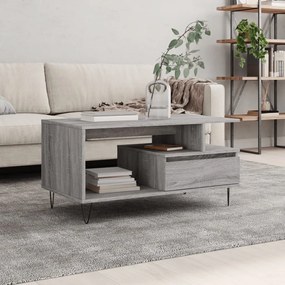 vidaXL Mesa de centro 90x49x45 cm derivados de madeira cinzento sonoma