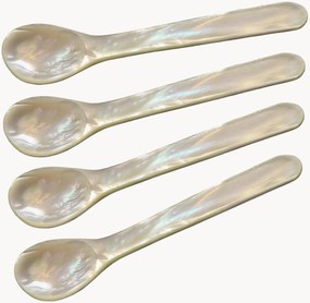 Colheres de ovo em madrepérola artesanais Round, conjunto de 4