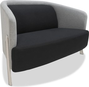 Sofá Gante Duplo Riva em Tecido com Pés Cromados 1420x840x840 mm