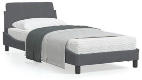 vidaXL Estrutura de cama sem colchão 90x190 cm veludo cinzento-escuro