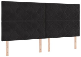 Cabeceira Design de Losangos Preta 200 cm Veludo