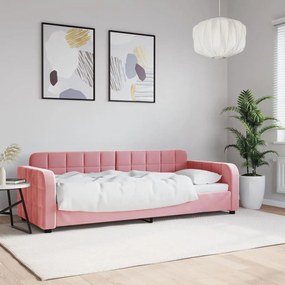 Sofá-cama 80x200 cm veludo rosa