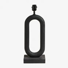 Base Para Candeeiro De Mesa ↑45 Cm Em Madeira De Manga Tiberia Preto Claro - Sklum