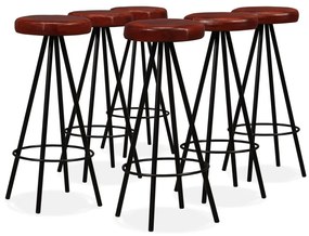 Conjunto de bar 7 pcs madeira recuperada maciça e couro genuíno