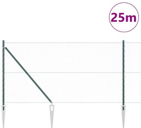 Conjunto de Cercas Conjunto de 2 Verde Aço, PVC 25 x 1,2 m
