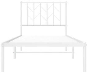 Estrutura de cama com cabeceira 80x200 cm metal branco