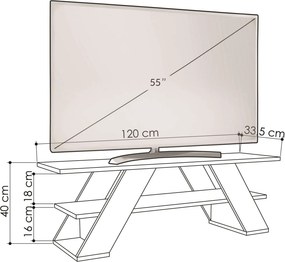 Móvel de TV "Luna" – Branco Velho – 120 x 40 x 33,5 cm – Design Modern