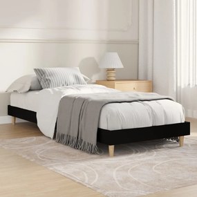 vidaXL Estrutura de cama 75x190 cm derivados de madeira preto