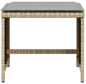 Bancos jardim almofadões 4 pcs 40x40x35 cm vime PE mistura bege