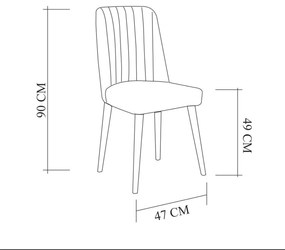 Conjunto de Mesa e Cadeiras Costa – Pinho Atlântico/Branco/Antracite –