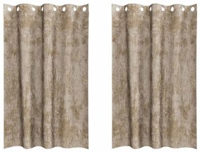 Cortinas de Veludo 2 pcs com Ilhoses Champagne 140x175 cm