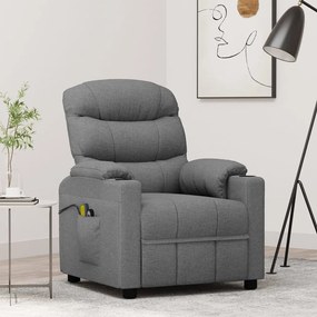 3143503 vidaXL Poltrona de massagens elétrica tecido cinzento-claro