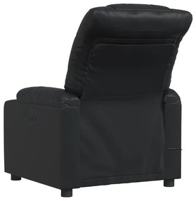 Poltrona de massagens reclinável couro artificial preto